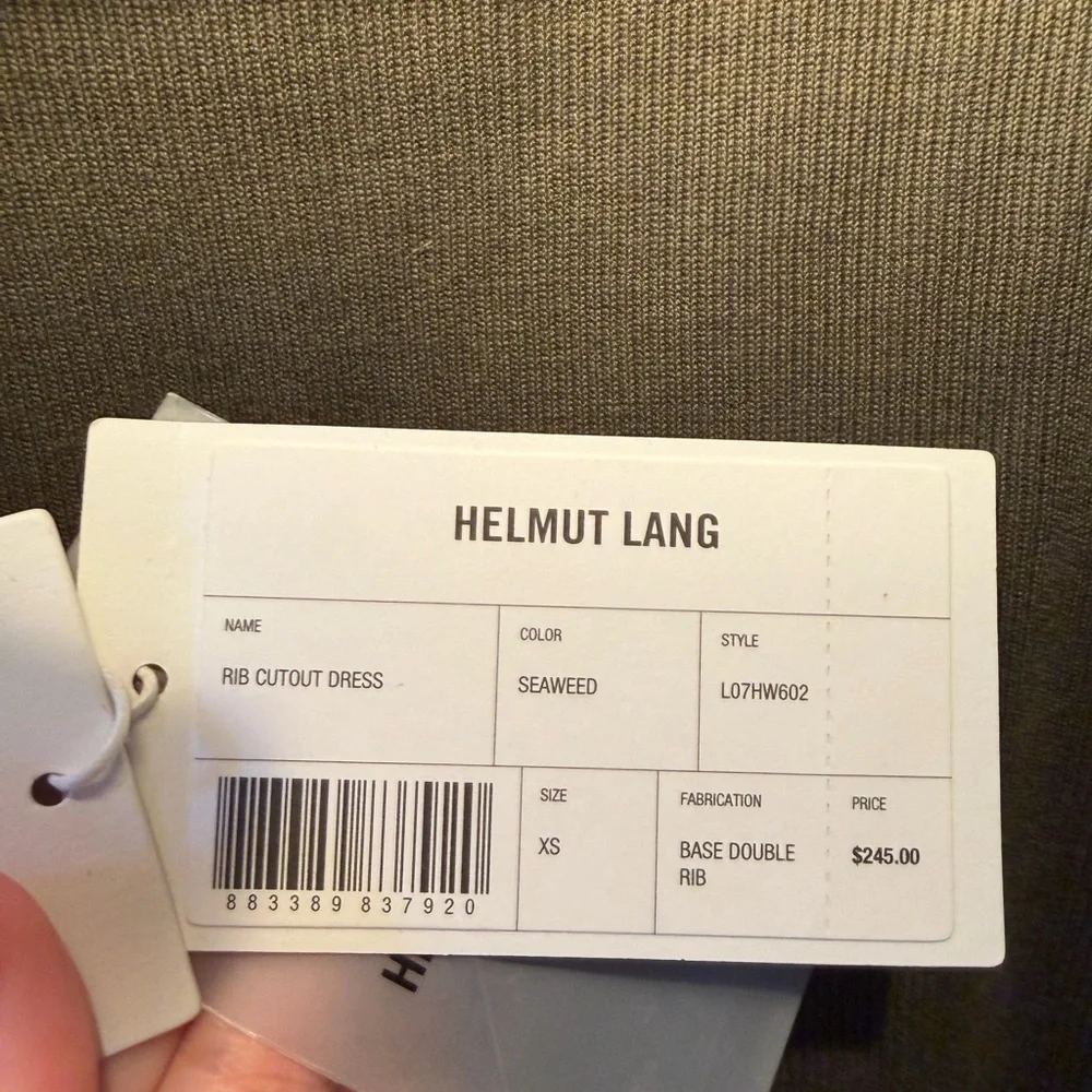 Helmut Lang Olive Long Sleeve Cut-Out‎ Dress